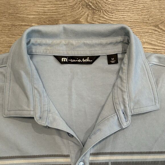 Travis Mathew Polo Shirt Mens Medium Blue Golf Preppy Casual Outdoors - Picture 3 of 7